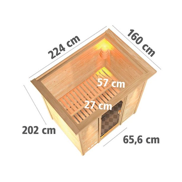 FINSKA SAVNA SONJA 2+9KW GRELEC NR PREDNJI VHOD+STREŠ.VENEC