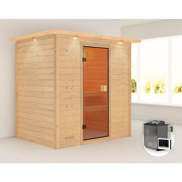 FINSKA SAVNA SONJA 4+9KW GRELEC BIO PREDNJI VHOD+STREŠ.VENEC