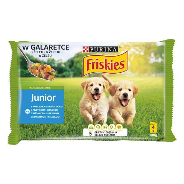MOKRA HRANA ZA PSA FRISKIES V ŽELEJU JUNIOR 4X100 G