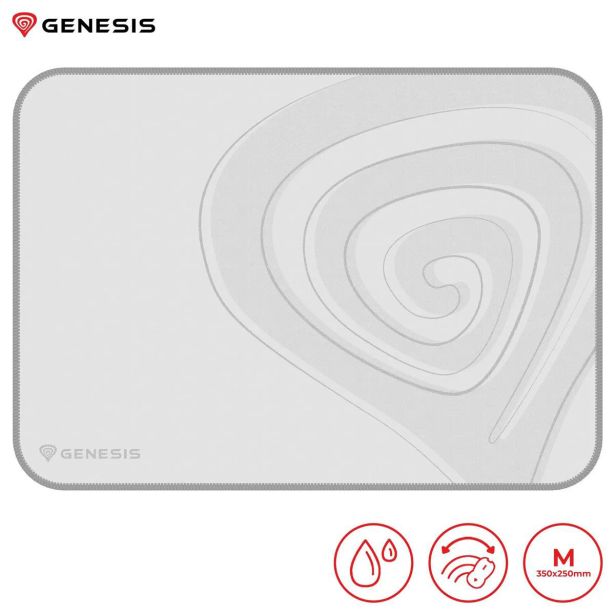 GAMING PODLOGA ZA MIŠKO GENESIS CARBON 400 M LOGO, BELA