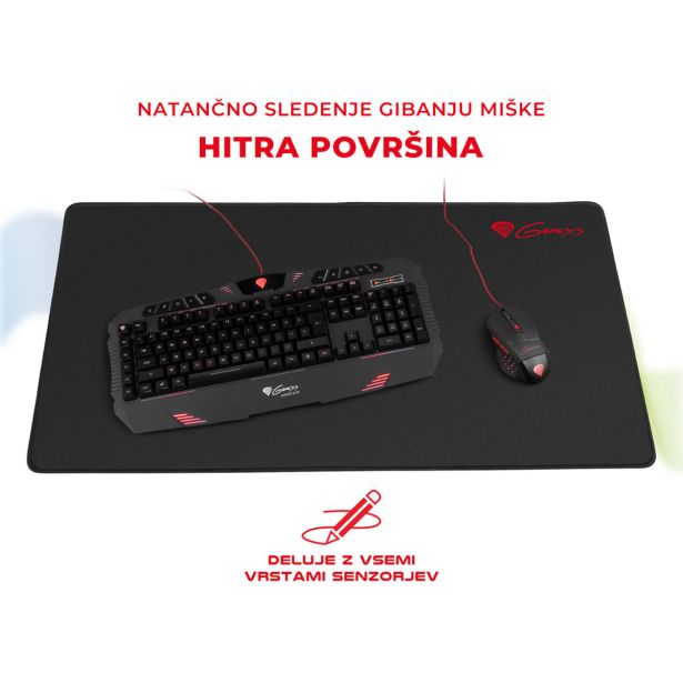 GAMING PODLOGA ZA MIŠKO GENESIS CARBON 500 MAXI LOGO, ČRNA