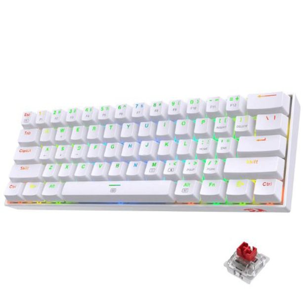 GAMING TIPKOVNICA REDRAGON DRAGONBORN K630 RGB BELA, RDEČA STIKALA