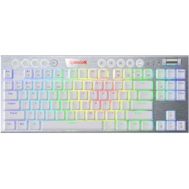 GAMING TIPKOVNICA REDRAGON HORUS TKL K621W RGB BELA ŽIČNA/BREZŽIČNA, MEHANSKA