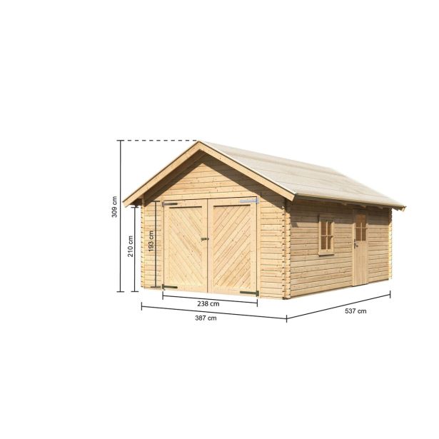 KARIBU LESENA VRTNA HIŠKA GARAŽA 372X309X522