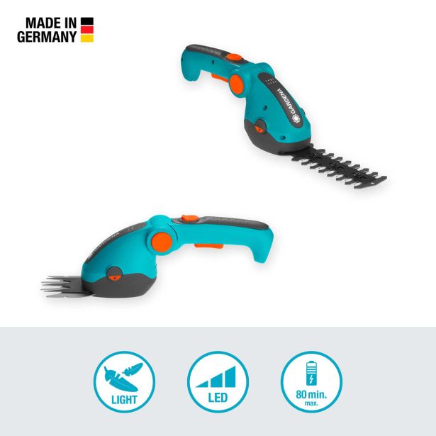 GARDENA BATERIJSKE ŠKARJE ZA TRAVO COMFORTCUT LI + REZILO ZA GRMIČEVJE