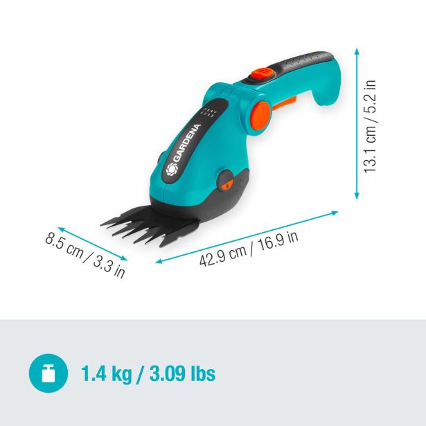 GARDENA BATERIJSKE ŠKARJE ZA TRAVO COMFORTCUT LI + REZILO ZA GRMIČEVJE