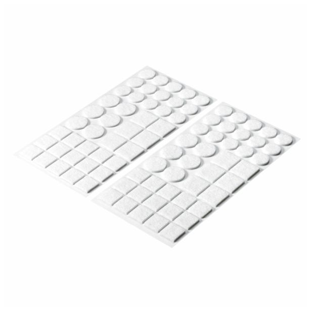 GARNITURA DRSNIKOV HETTICH DIY,SAMOLEPLJIV, BEL SINTETIČNI FILC, V ZAVOJU JE 84 KOS