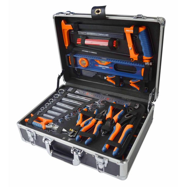 GARNITURA ORODJA DEXTER 130-DELNA V KOVČKU ALU/KOMPOZIT