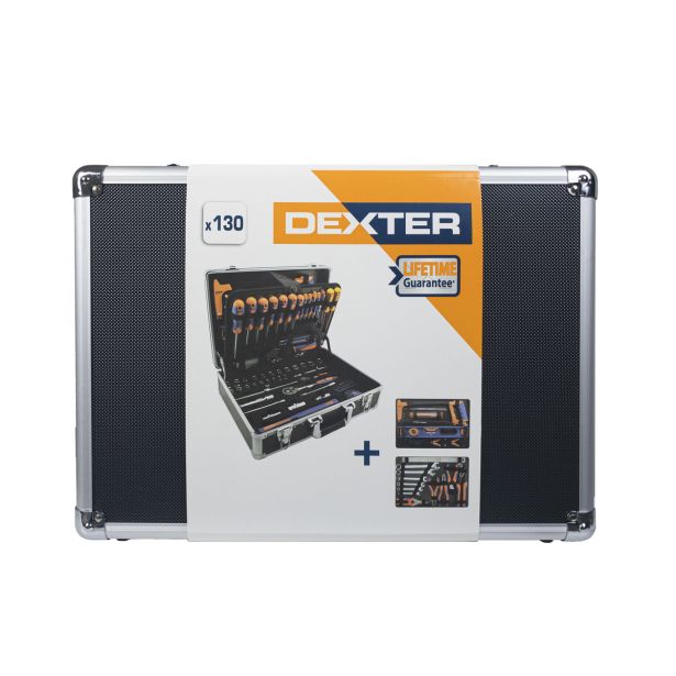 GARNITURA ORODJA DEXTER 130-DELNA V KOVČKU ALU/KOMPOZIT