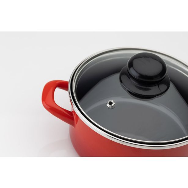 GARNITURA / SET POSODE METALAC 3/1 STANDARD EMAJL RDEČA