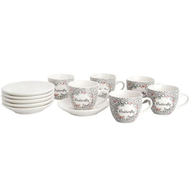 GARNITURA SKODELIC ALPEKS 6 DELNA BELA KAVA 250 ML NBC BUTTERFLY