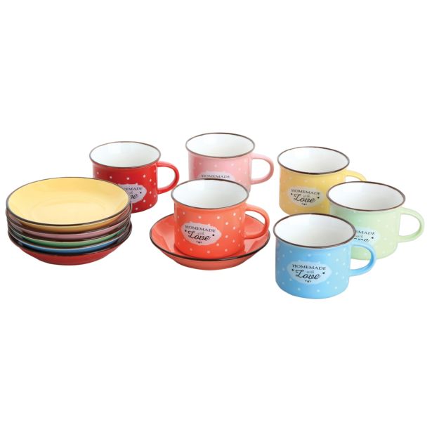 GARNITURA SKODELIC ALPEKS 6 DELNA BELA KAVA COLORS 220 ML RAZLIČNI VZORCI