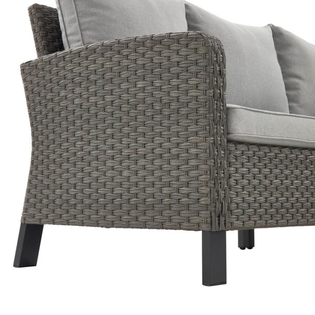 GARNITURA UMETNI RATAN NATERIAL DRIOS KOTNA ALU BREZ MIZE, TEMNO SIVA