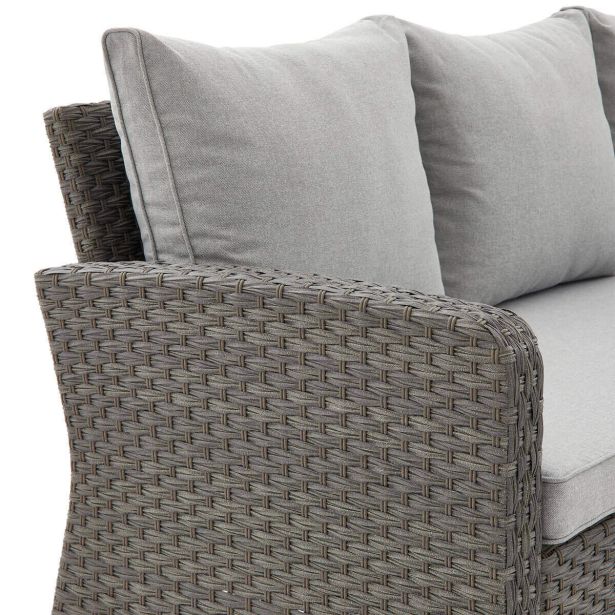 GARNITURA UMETNI RATAN NATERIAL DRIOS KOTNA ALU BREZ MIZE, TEMNO SIVA