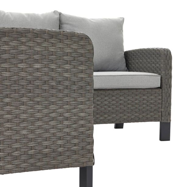 GARNITURA UMETNI RATAN NATERIAL DRIOS KOTNA ALU BREZ MIZE, TEMNO SIVA