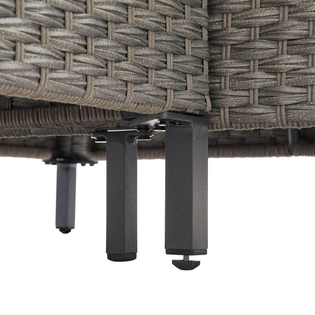 GARNITURA UMETNI RATAN NATERIAL DRIOS KOTNA ALU BREZ MIZE, TEMNO SIVA