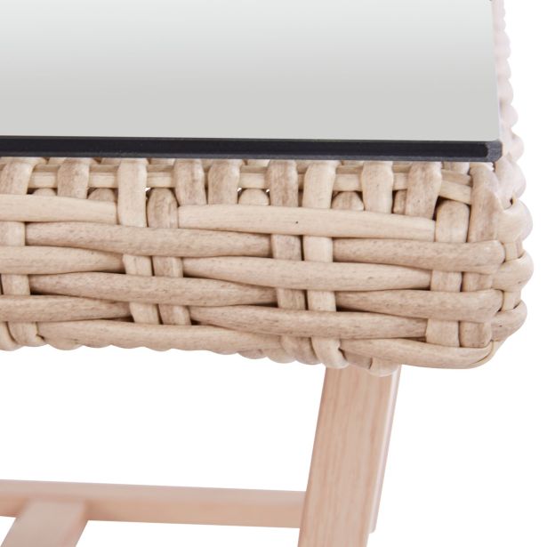 GARNITURA UMETNI RATAN NATERIAL MEDENA 5P ALU 3P+2 NASLANJAČA+1 MIZA