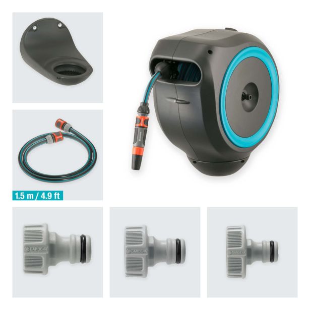 GARNITURA ZA ZALIVANJE GARDENA STENSKI NOSILEC ZA CEV 15 ROLL-UP AUTOMATIC S