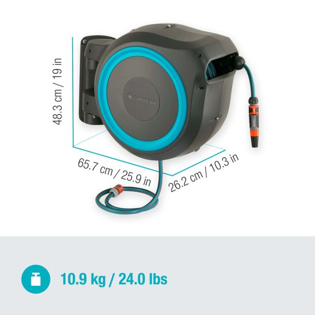 GARNITURA ZA ZALIVANJE GARDENA STENSKI NOSILEC ZA CEV 25 ROLL-UP AUTOMATIC