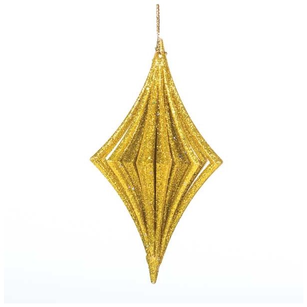 OKRASEK ZA JELKO GLOSSTYLE GEO 3D 7X7X12 CM ZLATE BARVE