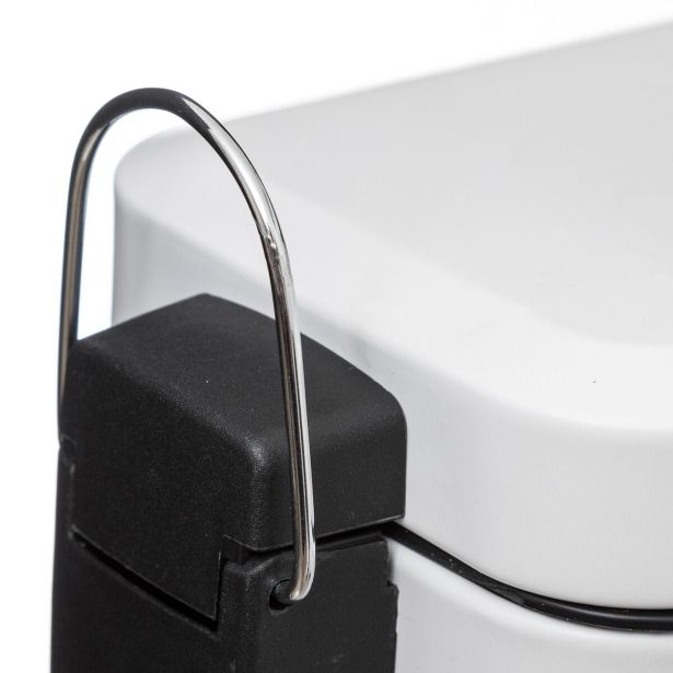 KOPALNIŠKI KOŠ ZA SMETI GEPARD BELI KOŠ ZA SMETI 5L PRAVOKOTEN S PEDALOM KOV.