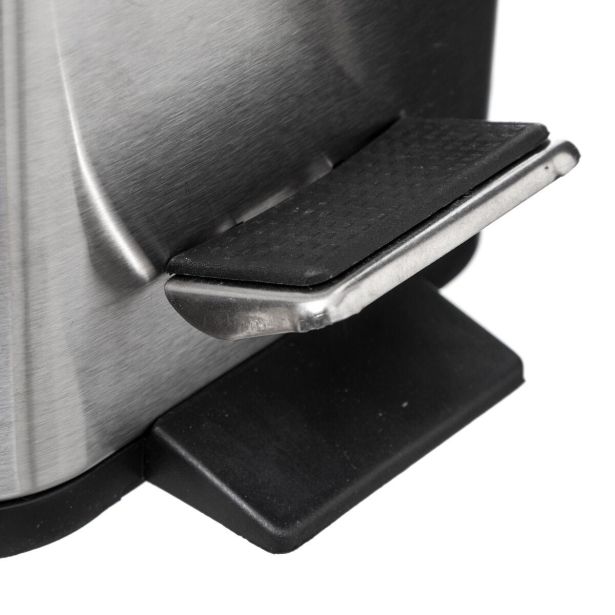 KOPALNIŠKI KOŠ ZA SMETI GEPARD SREBRNI KOŠ ZA SMETI 5L PRAVOKOTEN S PEDALOM KOV.