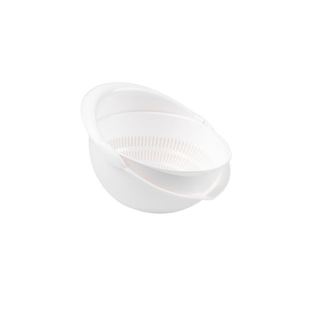 PRIPOMOČEK ZA ODCEJANJE UCSAN PLASTIK GIBLJIVO CEDILO S POSODO 1.8 L BEL