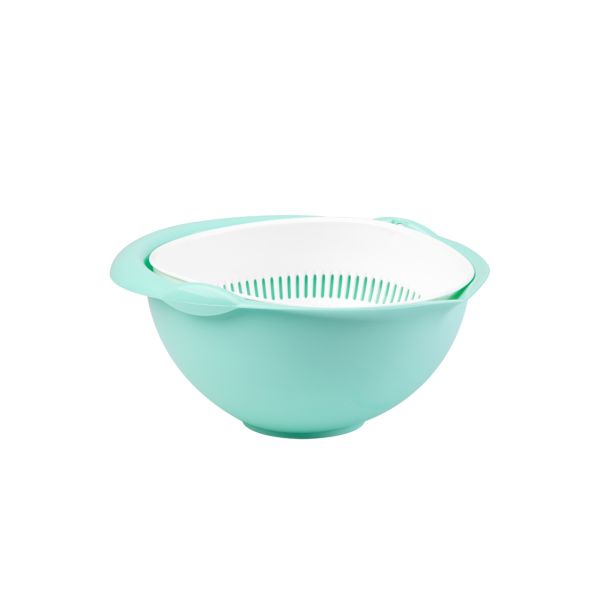 PRIPOMOČEK ZA ODCEJANJE UCSAN PLASTIK GIBLJIVO CEDILO S POSODO 1.8 L MINT