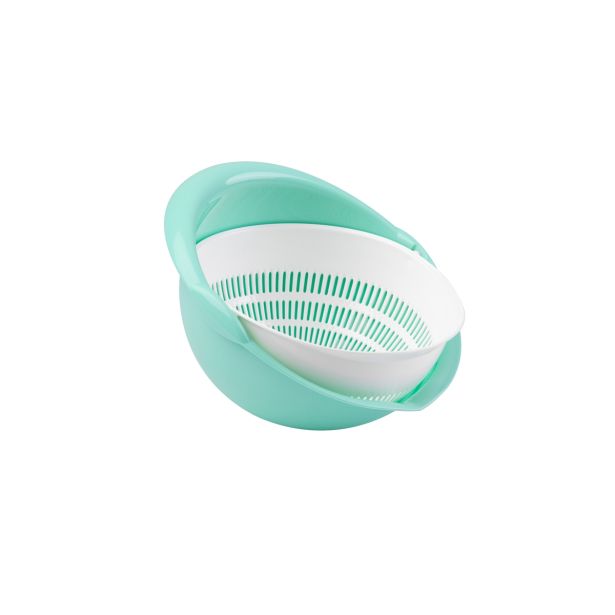 PRIPOMOČEK ZA ODCEJANJE UCSAN PLASTIK GIBLJIVO CEDILO S POSODO 1.8 L MINT