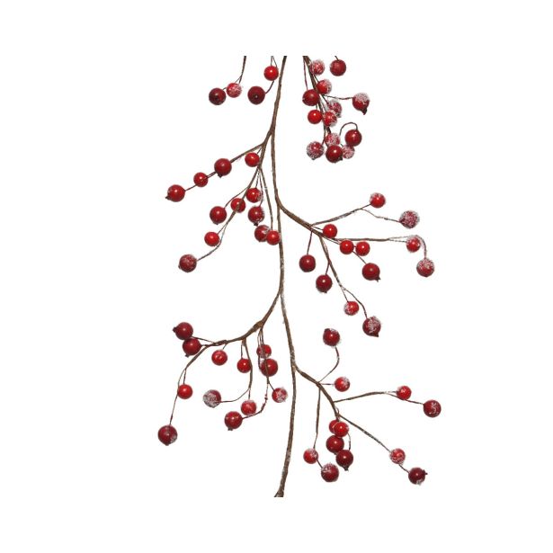 GIRLANDA EVERLANDS ZASNEŽENA, RDEČE JAGODE 130 CM