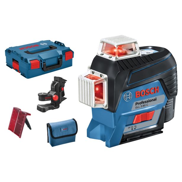 LINIJSKI LASER BOSCH GLL 3-80 C PROFESSIONAL Z UNIVERZALNIM DRŽALOM BM 1