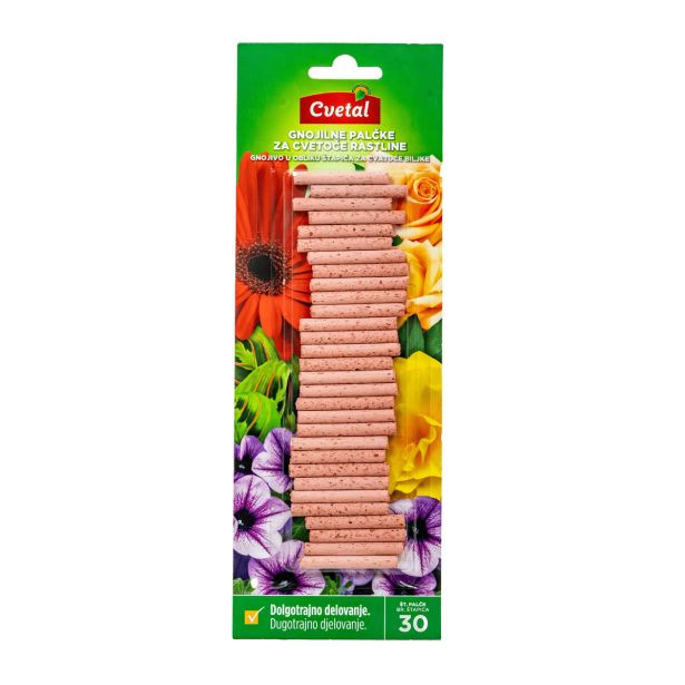 GNOJILO ZA OKR. RASTLINE CVETAL PALČKE GNOJILNE ZA CVETOČE RASTLINE 30 KOS