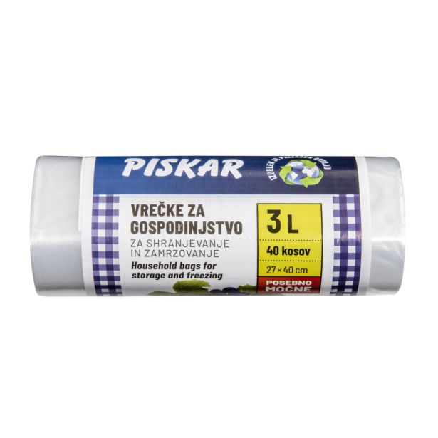 GOSPODINJSKA VREČKA PISKAR 3L ZA ZAMRZOVANJE (27X40) 40/1