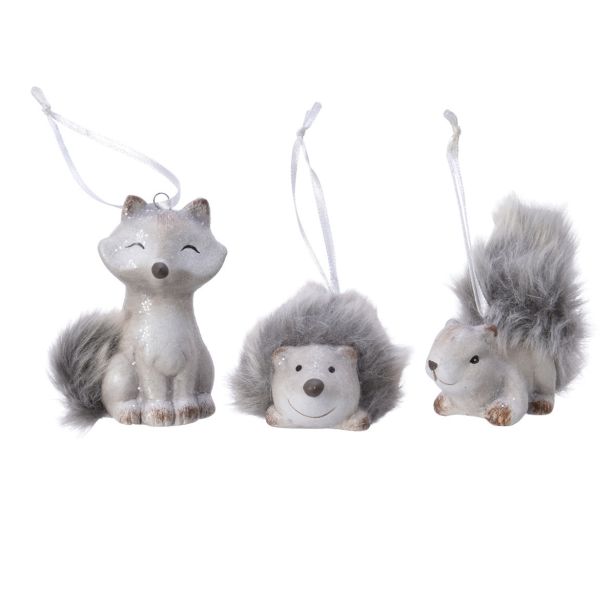 OKRASEK ZA JELKO GOZDNA ŽIVAL 6/8.5 CM LISICA/VEVERICA /JEŽ SORT