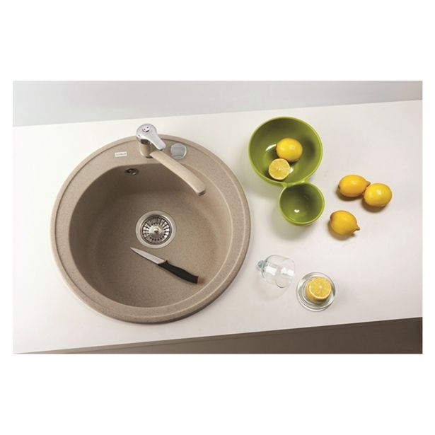 GRANITAL POMIVALNO KORITO ALVEUS NIAGARA 10, G55 BEIGE FI 510 MM