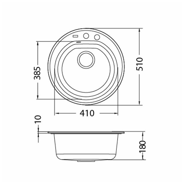 GRANITAL POMIVALNO KORITO ALVEUS NIAGARA 10, G55 BEIGE FI 510 MM