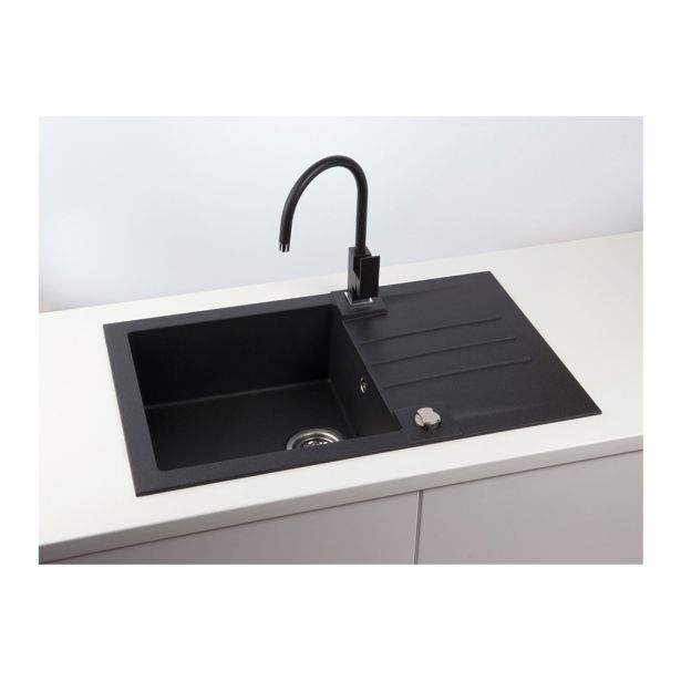 GRANITAL POMIVALNO KORITO ALVEUS ROCK 130, G91 CARBON 780X480 MM