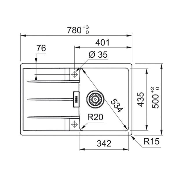 GRANITAL POMIVALNO KORITO FRANKE CNG 611-78 ONYX