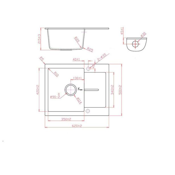 GRANITAL POMIVALNO KORITO INTER CERAMIC ICGS 8220 SIVO