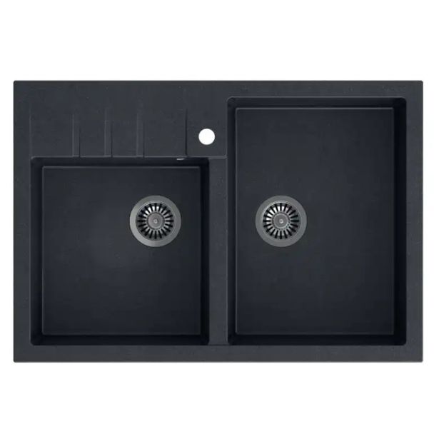 GRANITAL POMIVALNO KORITO QUADRON BILL 120 ČRN- SREBRN