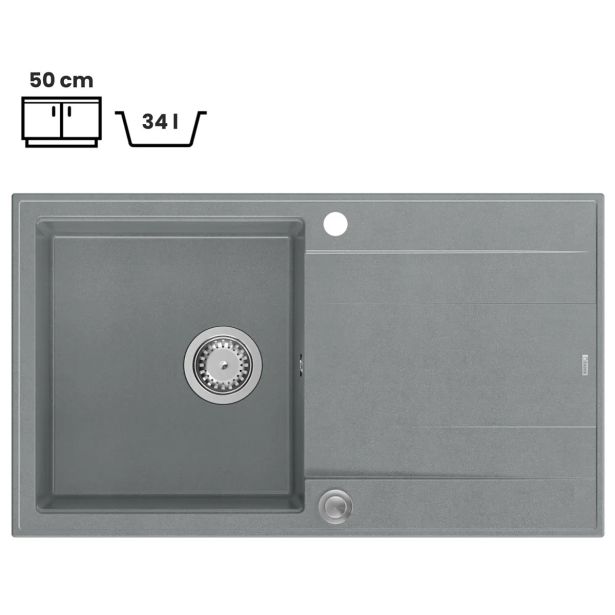 GRANITAL POMIVALNO KORITO QUADRON EVAN 111 SIV