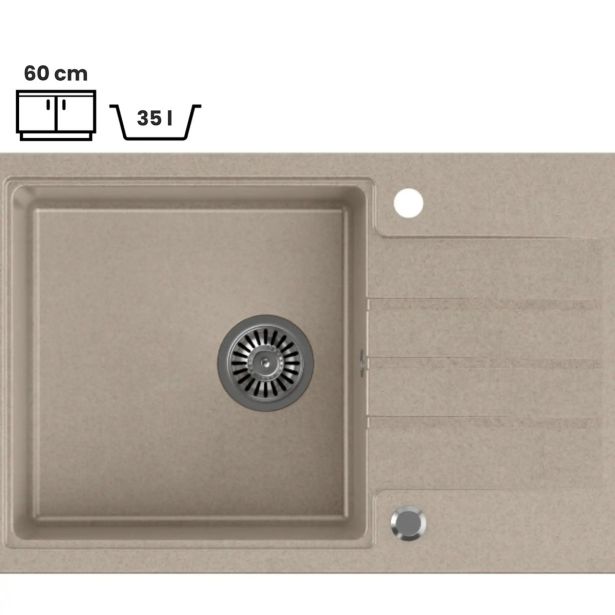 GRANITAL POMIVALNO KORITO QUADRON PETER 111 BEŽ