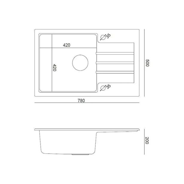 GRANITAL POMIVALNO KORITO QUADRON PETER 111 BEŽ