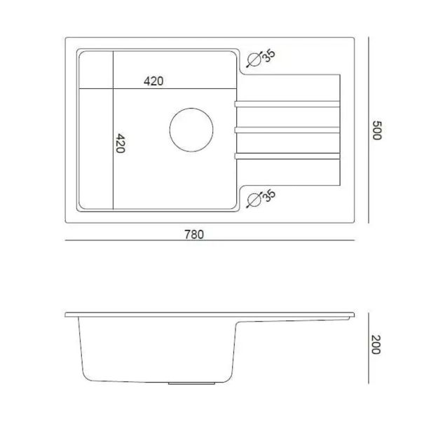 GRANITAL POMIVALNO KORITO QUADRON PETER 111 SIV
