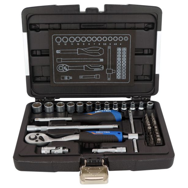 GRT NASADNIH KLJUČEV DEXTER 39-DELNA V KOVČKU 1/4