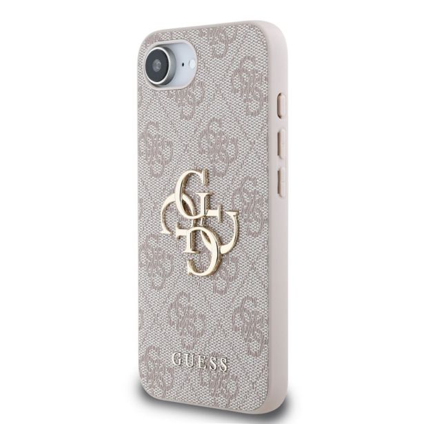 GUESS GUHCPSE44GMGPI SILIKONSKI OVITEK ZA IPHONE 16E - ROZA Z ZLATIM LOGOM