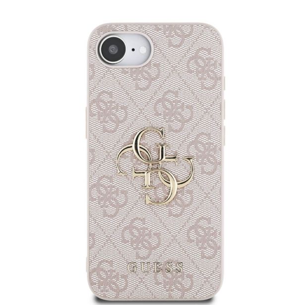 GUESS GUHCPSE44GMGPI SILIKONSKI OVITEK ZA IPHONE 16E - ROZA Z ZLATIM LOGOM