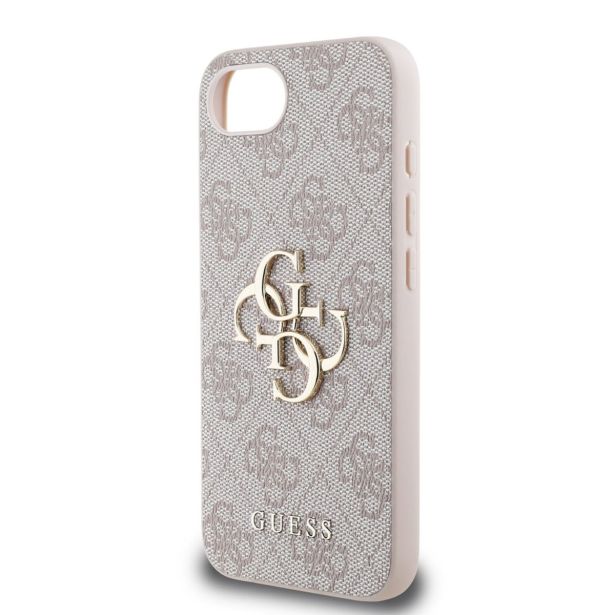 GUESS GUHCPSE44GMGPI SILIKONSKI OVITEK ZA IPHONE 16E - ROZA Z ZLATIM LOGOM