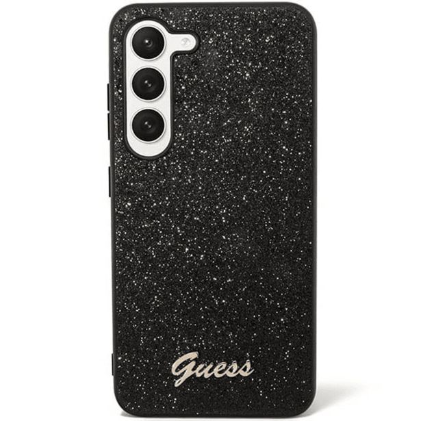 GUESS GUHCS24SHGGSHK OVITEK ZA SAMSUNG GALAXY S24 5G - ČRN Z BLEŠČICAMI