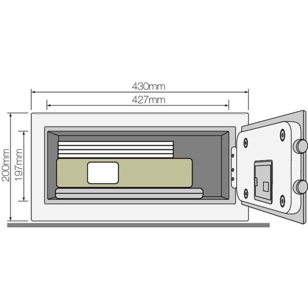 YALE TREZOR GUEST LAPTOP; VXŠXD 200X430X350MM, 11,2 KG, 24 L,  Z ELEKTRONSKA KLJUČAVNICA IN MASTER KODO + KODA GOSTA, ČRNI.